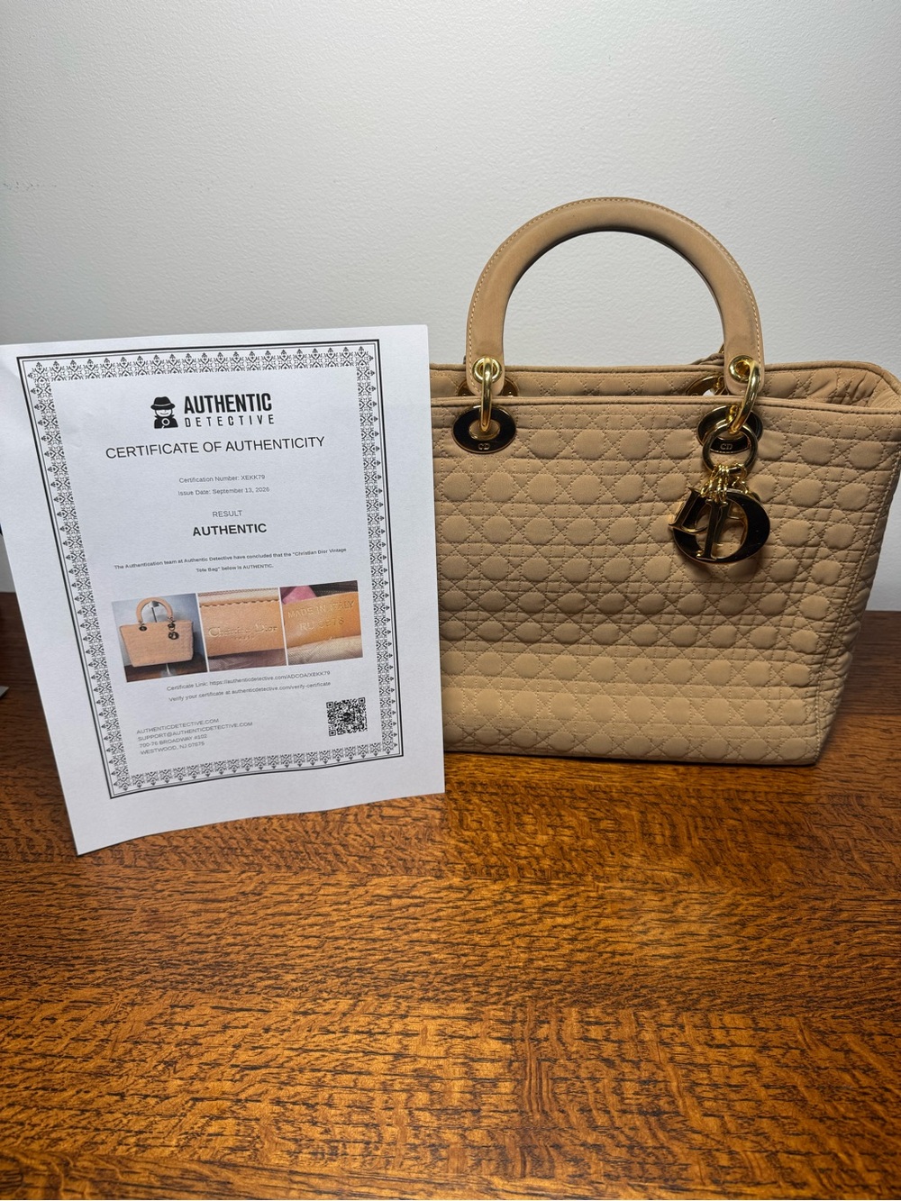 Lady Dior Medium Cannage Bag with Gold-Tone Hardware with COA
